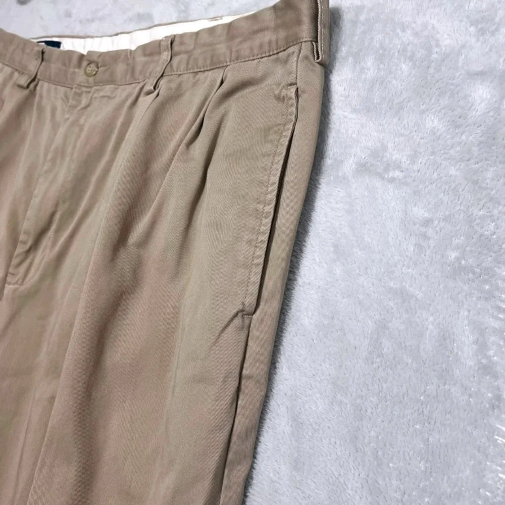 Ralph Lauren Classic Polo Chino Pants Men's Size 38 x 30 Pleated Khaki Trousers - Picture 7 of 13